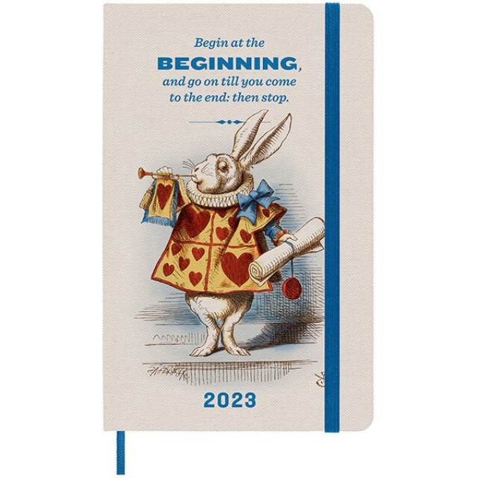 Еженедельник MOLESKINE LE ALICE IN WONDERLAND WKNT LARGE DAL12WN3CY23 белый/синий